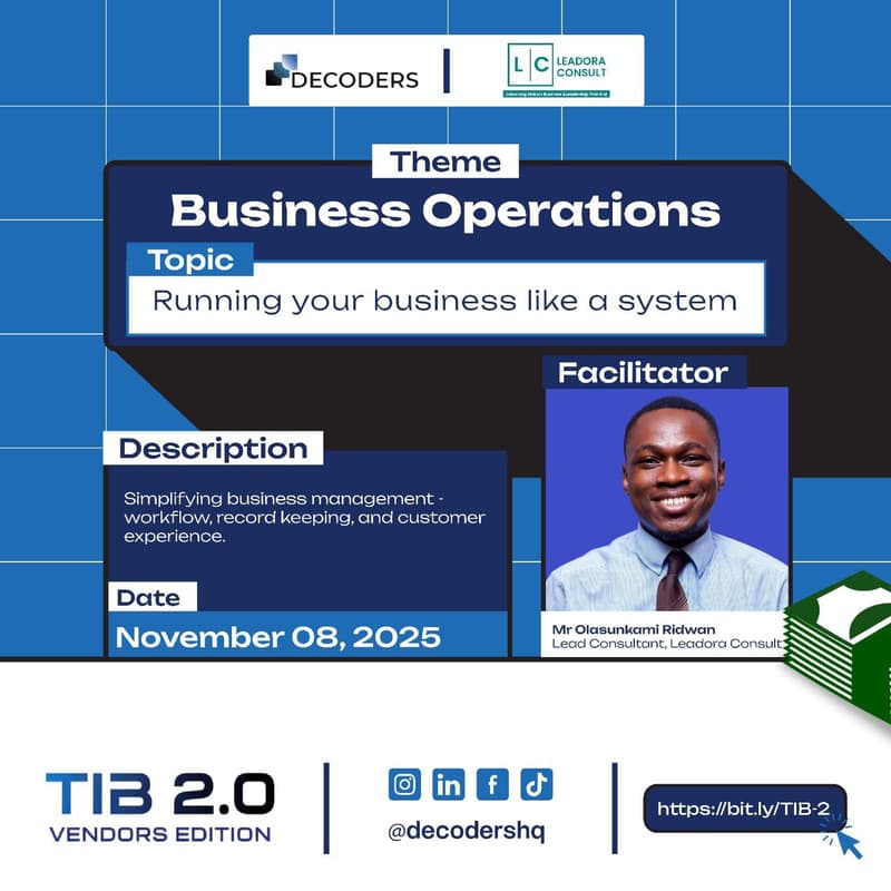 Cover Image for BUSINESS OPERATION WORKSHOP WITH OLASUNKAMI