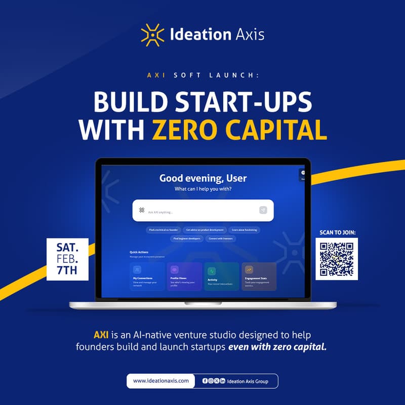 Cover Image for AXI Soft Launch: Building Startups with Zero Capital