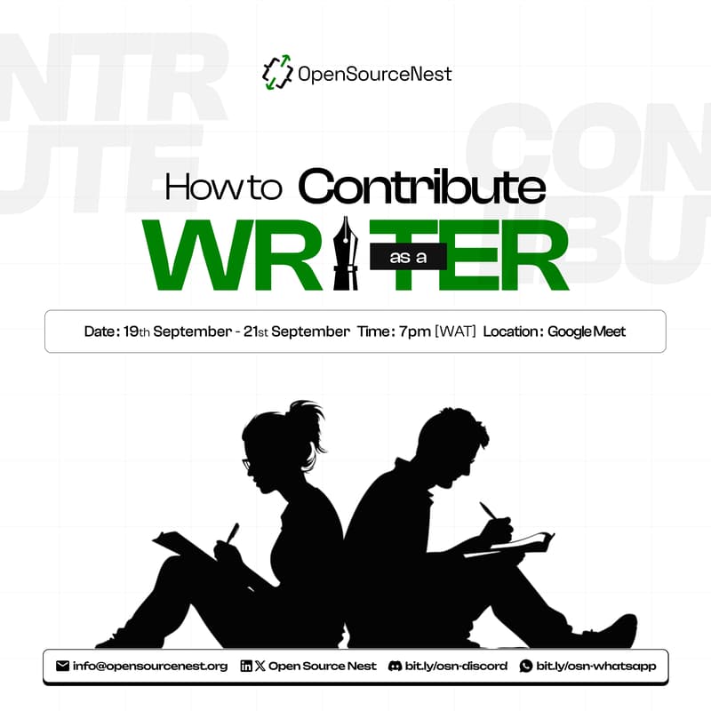 Cover Image for "How To Contribute As A Writer" Workshop (Bonus session) by Open Source Nest