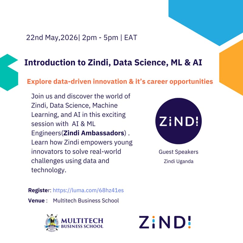 Cover Image for Introduction to Zindi, Data Science, ML & AI at Multitech Business School