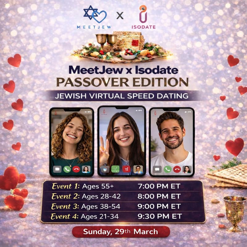 Cover Image for MeetJew × Isodate: Passover Edition Virtual Speed Dating