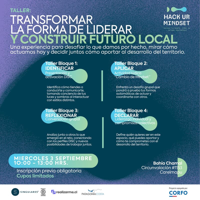 Cover Image for Taller Hack Ur Mindset: Transformar la forma de liderar y construir futuro local
