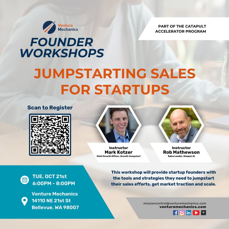 Cover Image for Founder Workshop: "Jumpstarting Sales for Startups"