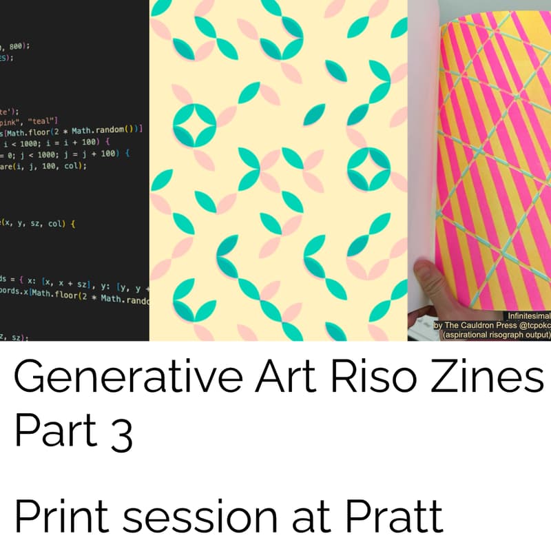 Cover Image for Generative Art Riso Zines pt. 3: Print session at Pratt