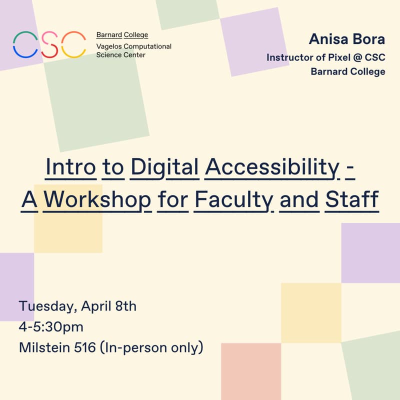 Cover Image for Intro to Digital Accessibility - A Workshop for Faculty and Staff