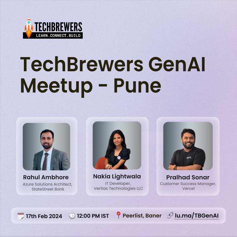 Cover Image for TechBrewers GenAI Meetup - Pune