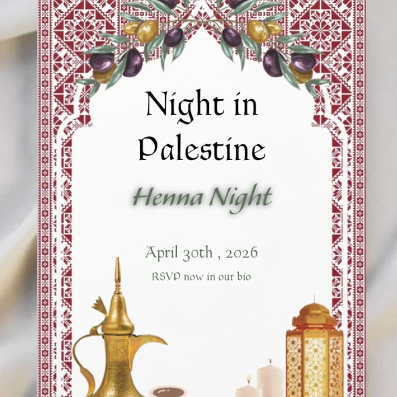 Cover Image for SJP's Annual Night in Palestine ~Henna Night
