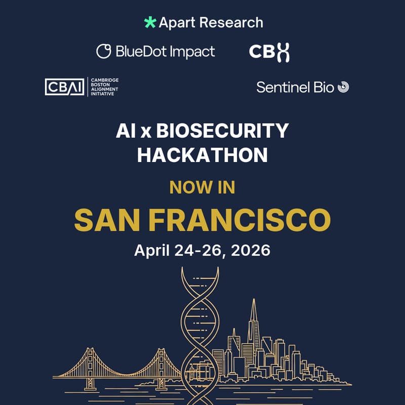 Cover Image for AIxBio Hackathon 2026 - San Francisco - Apart Research
