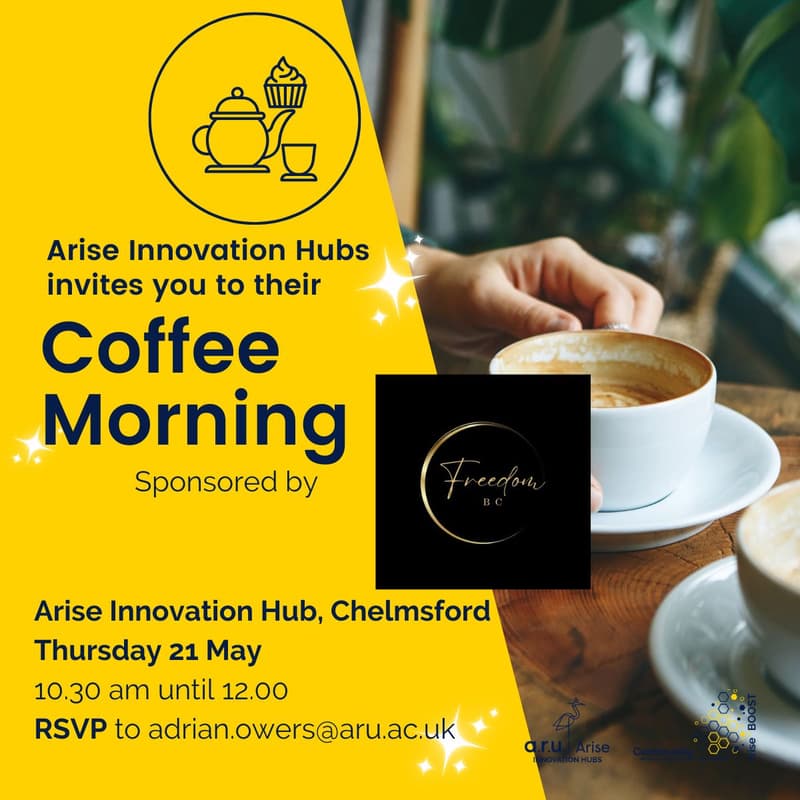 Cover Image for Coffee morning at Arise Innovation Hub, Harlow