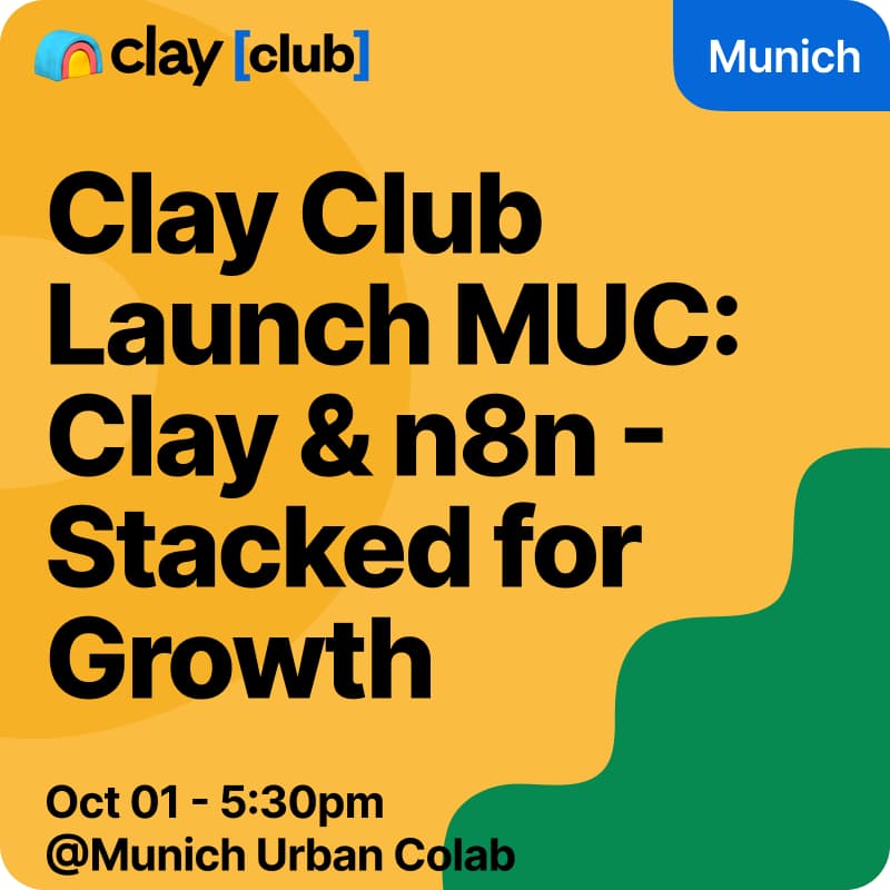Cover Image for Clay Club MUC: Clay & n8n - Stacked for Growth