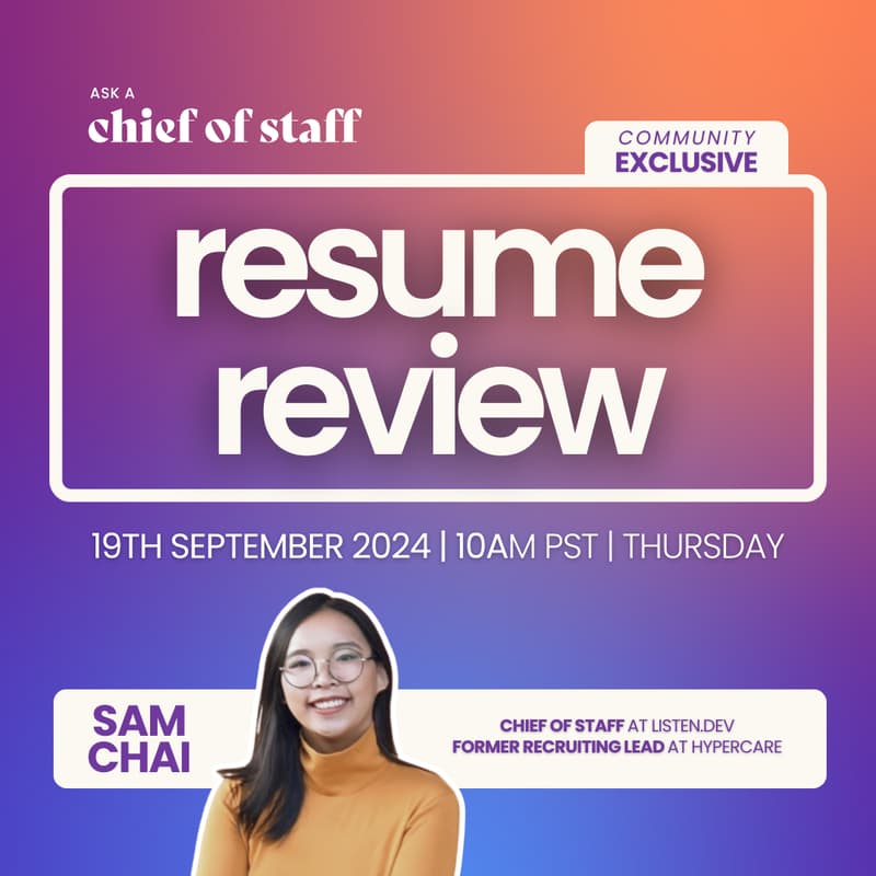 Cover Image for Ask a Chief of Staff: Peer Resume Review