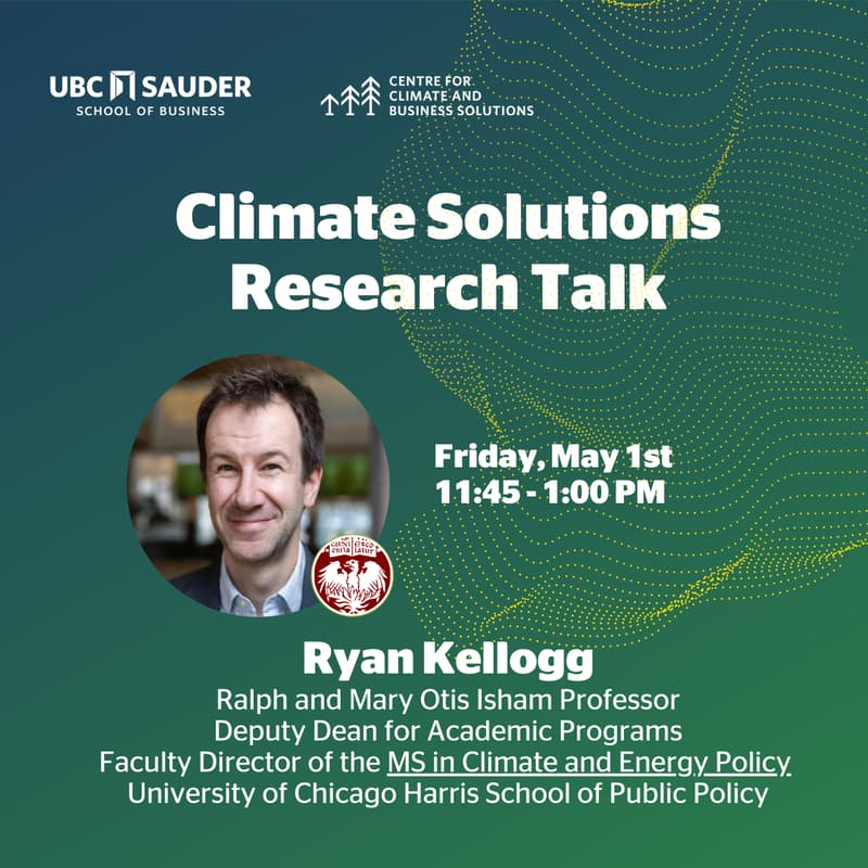 Cover Image for Climate Solutions Research Talk: Ryan Kellogg (University of Chicago)