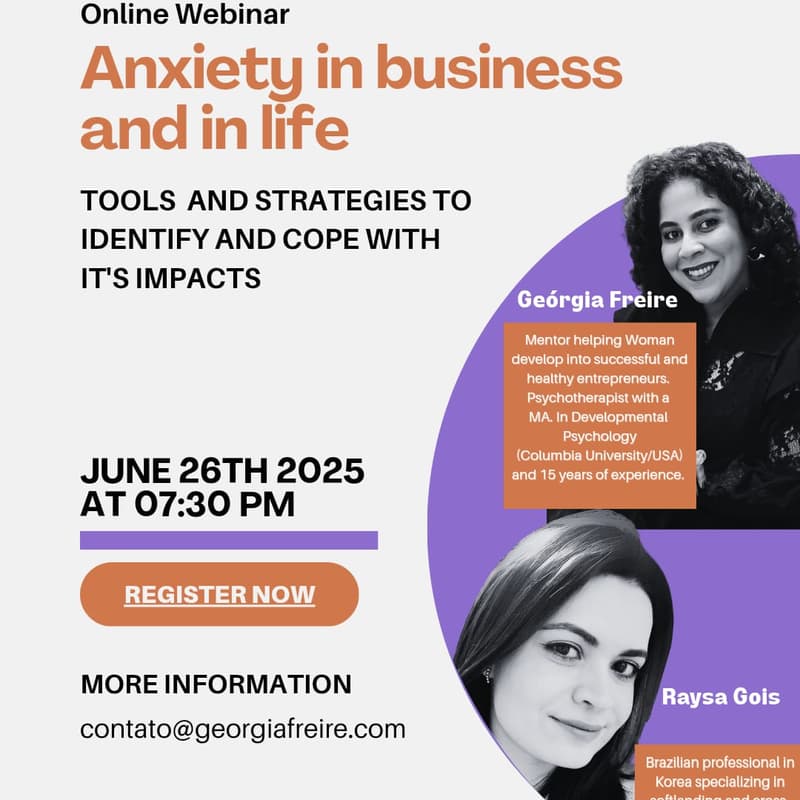 Cover Image for Online Webinar: Anxiety in Business and in life