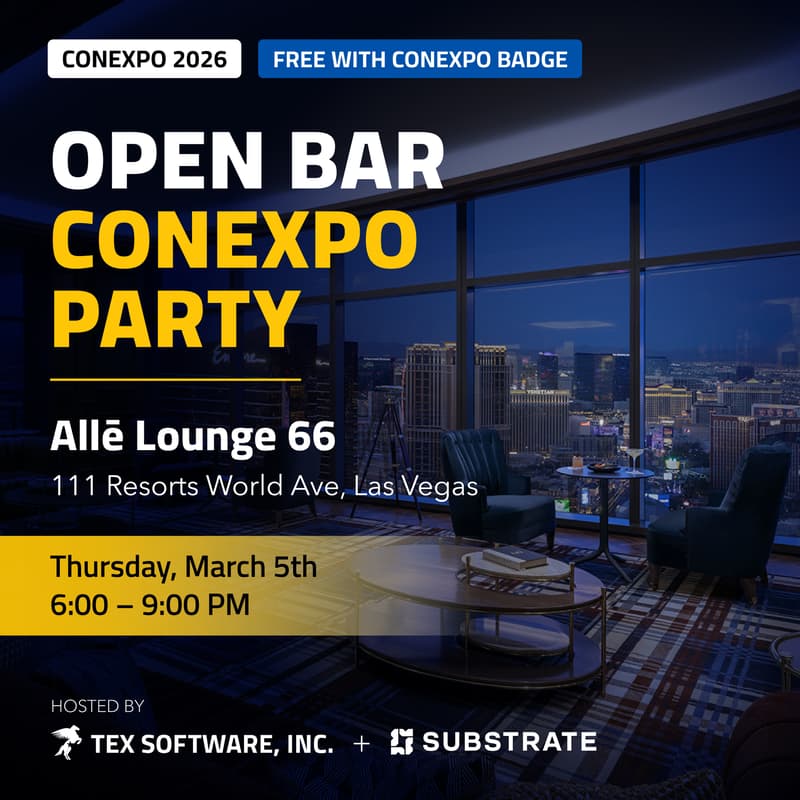 Cover Image for Open Bar @ Allē Lounge w/ Tex Software + Substrate | ConExpo 2026