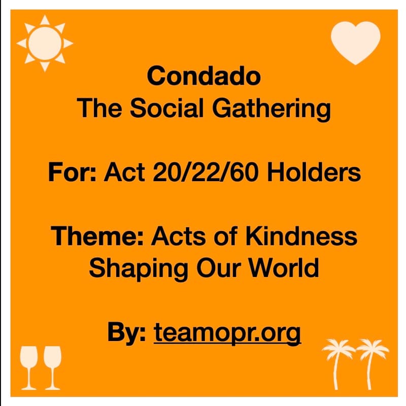 Cover Image for Condado Act 20/22/60 Social Gathering: Acts of Kindness via Te Amo PR:  You 🧡 PR!