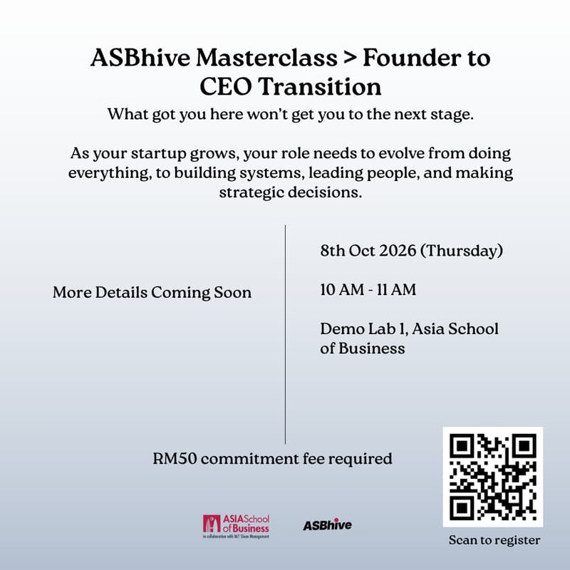 Cover Image for ASBhive Masterclass : Founder to CEO Transition