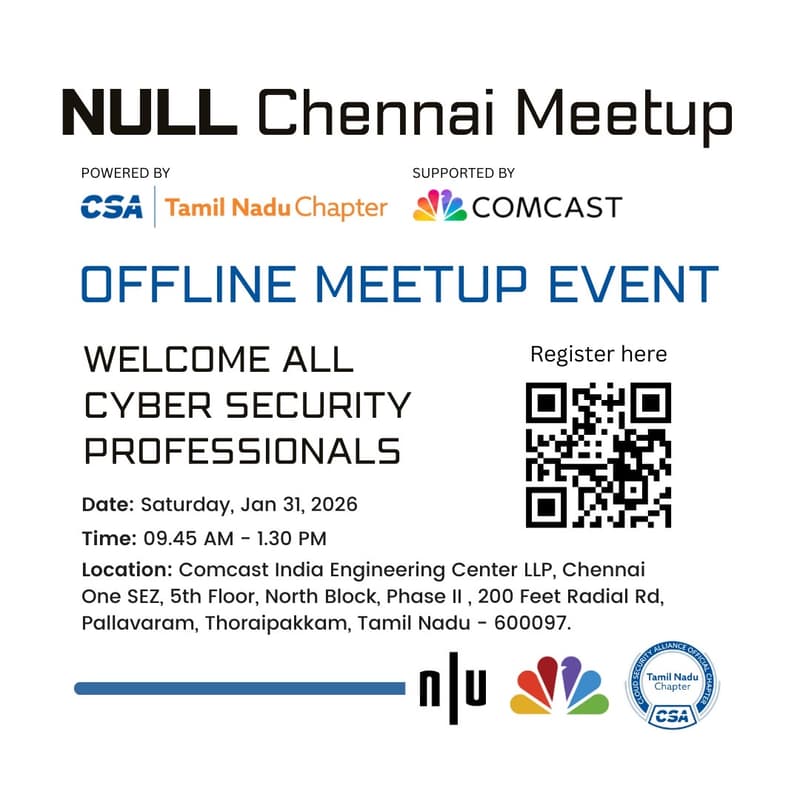 Cover Image for NULL Chennai Monthly meetup - 31st jan 2026