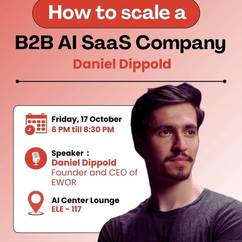 Cover Image for EPFL AI TEAM X EWOR : How to Scale a B2B SaaS Company to $100 Million — Daniel Dippold
