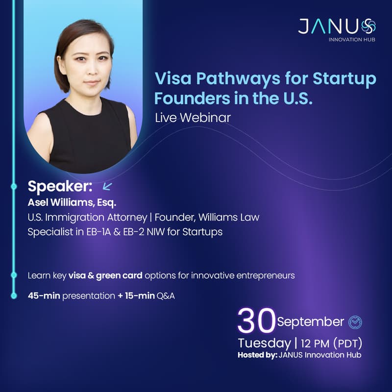 Cover Image for Live Webinar: Visa Pathways for Startup Founders in the U.S.