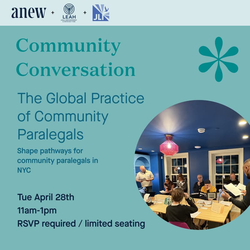 Cover Image for Community Conversation: Exploring Pathways for Community Paralegals in NYC