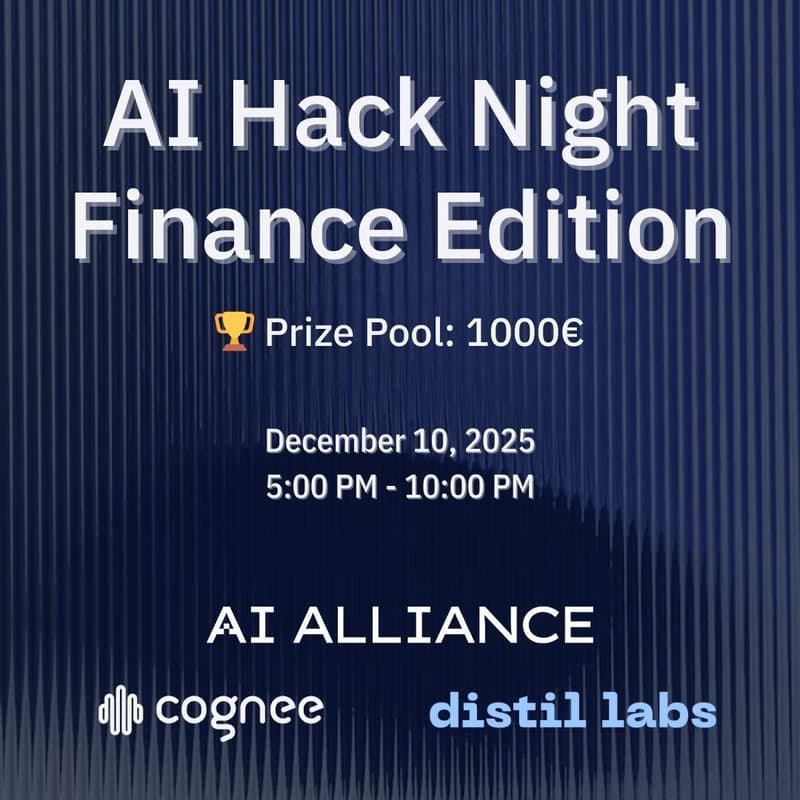 Cover Image for AI Hack Night for Finance - by AI Alliance