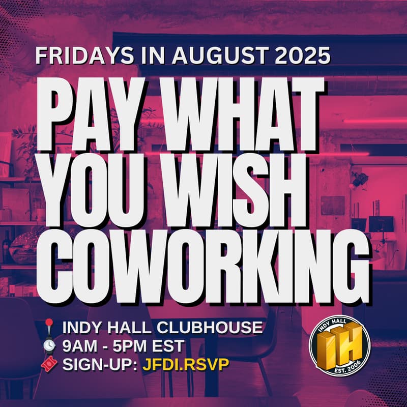 Cover Image for PWYW Coworking - August 8, 2025