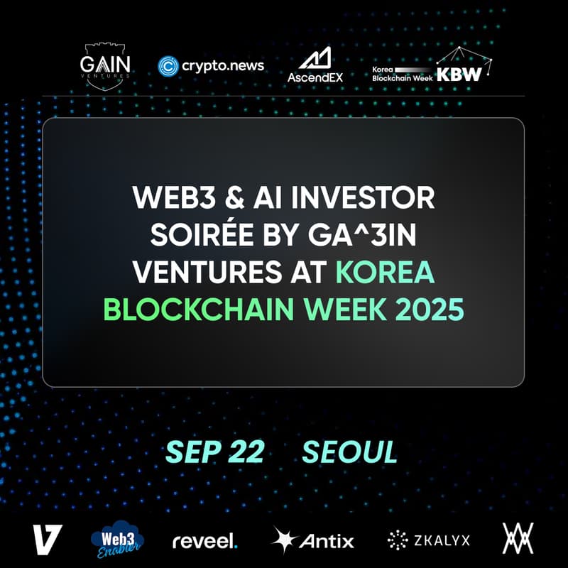 Cover Image for Web3 & AI Investor Soirée by Ga^3in Ventures at Korea Blockchain Week 2025