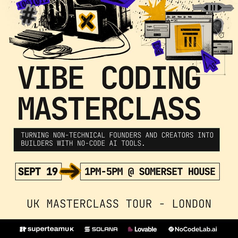 Cover Image for London Vibe Coding Masterclass - Learn How To Use AI No-Code Tools To Build Apps