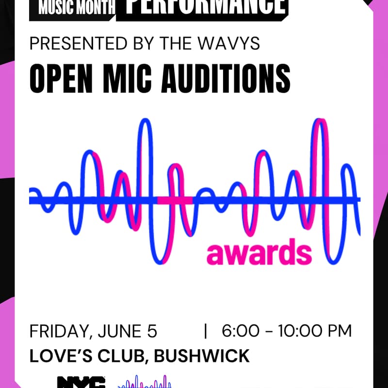 Cover Image for The Wavys New York Music Month Open Mic