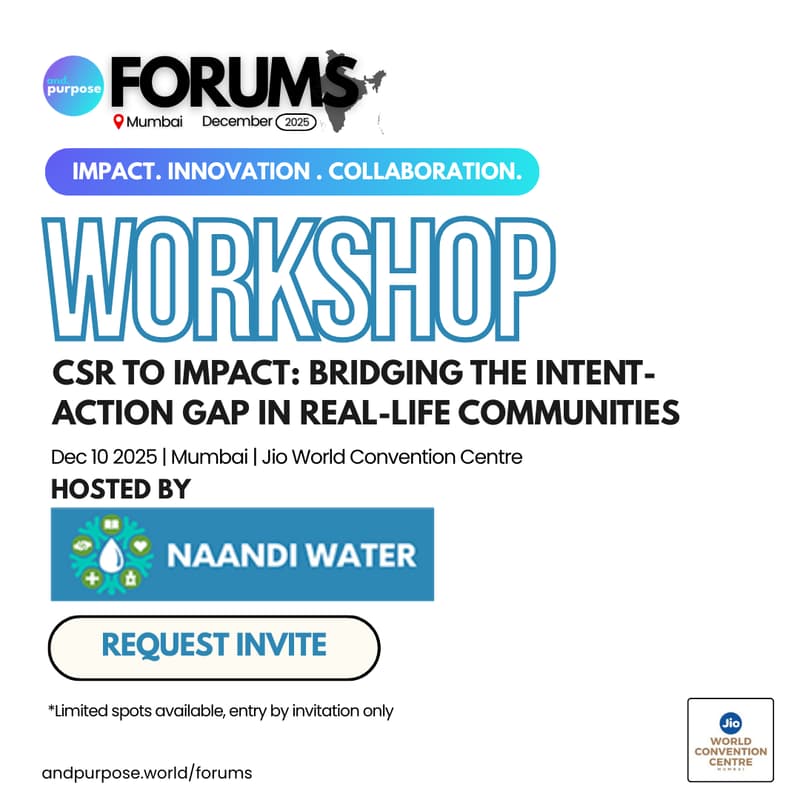 Cover Image for WORKSHOP - CSR to Impact Bridging the Action Gap in Communities by Naandi Water