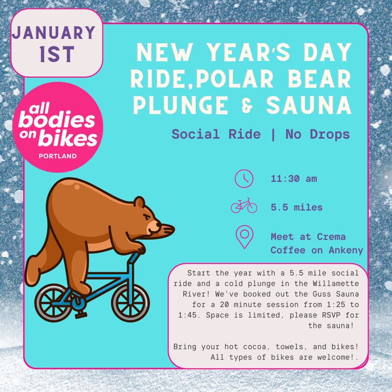 Cover Image for New Year's Day Ride & Polar Bear Plunge/Sauna
