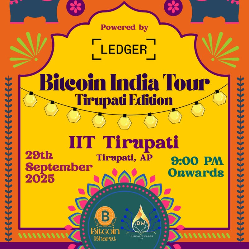 Cover Image for Bitcoin India Tour- Tirupati Edition