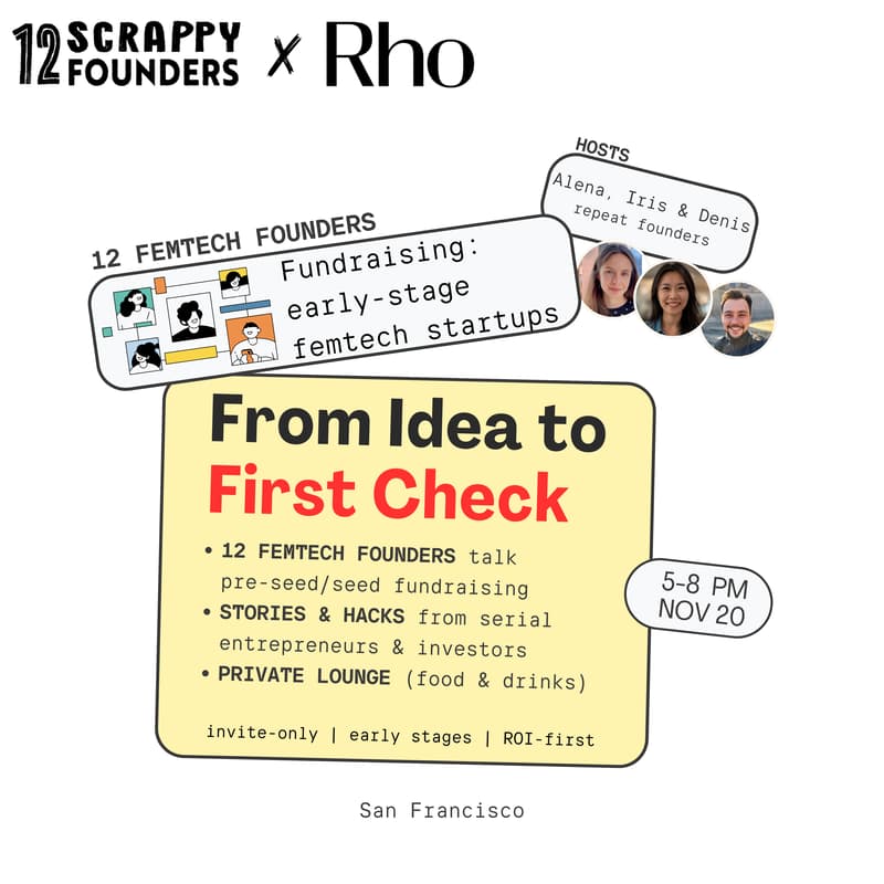 Cover Image for Healthtech (femtech) Fundraising Roundtable w/ 12 Scrappy Founders