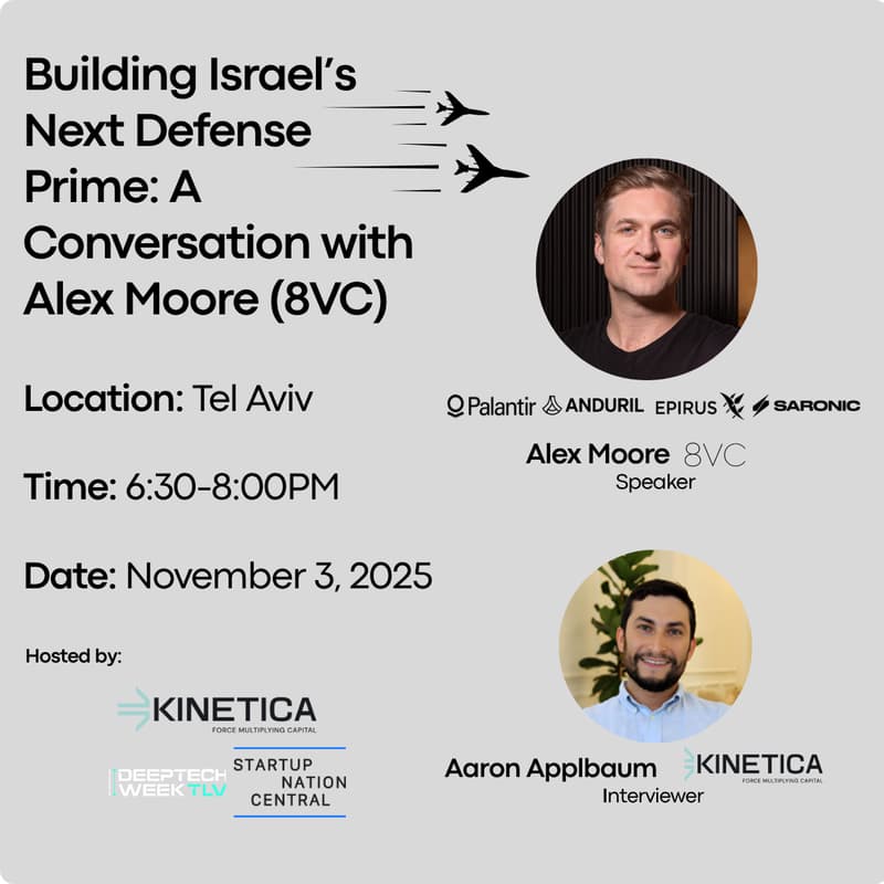 Cover Image for Building Israel’s Next Defense Prime: A Conversation with Alex Moore (8VC)