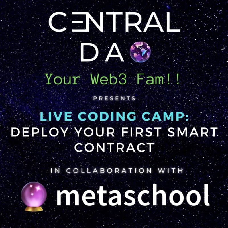 Cover Image for Live Coding Camp: Learn to deploy your first smart contract!