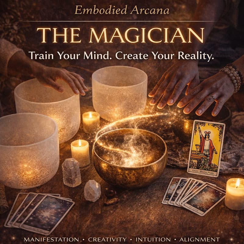 Cover Image for 9-CLASS PACKAGE      EMBODIED ARCANA: THE MAGICIAN ✨ Train Your Mind. Create Your Reality ✨Cacao • Breathwork • Sound Journey ✨