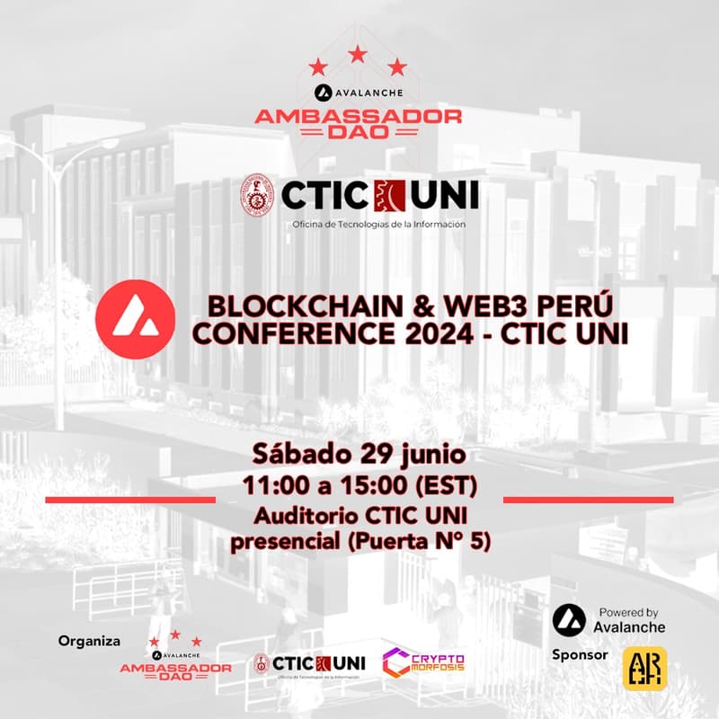 Cover Image for BLOCKCHAIN & WEB 3.0 PERÚ CONFERENCE 2024 - CTIC UNI