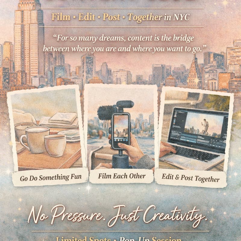 Cover Image for DreamNudge Content Club: Film, Edit + Post Together