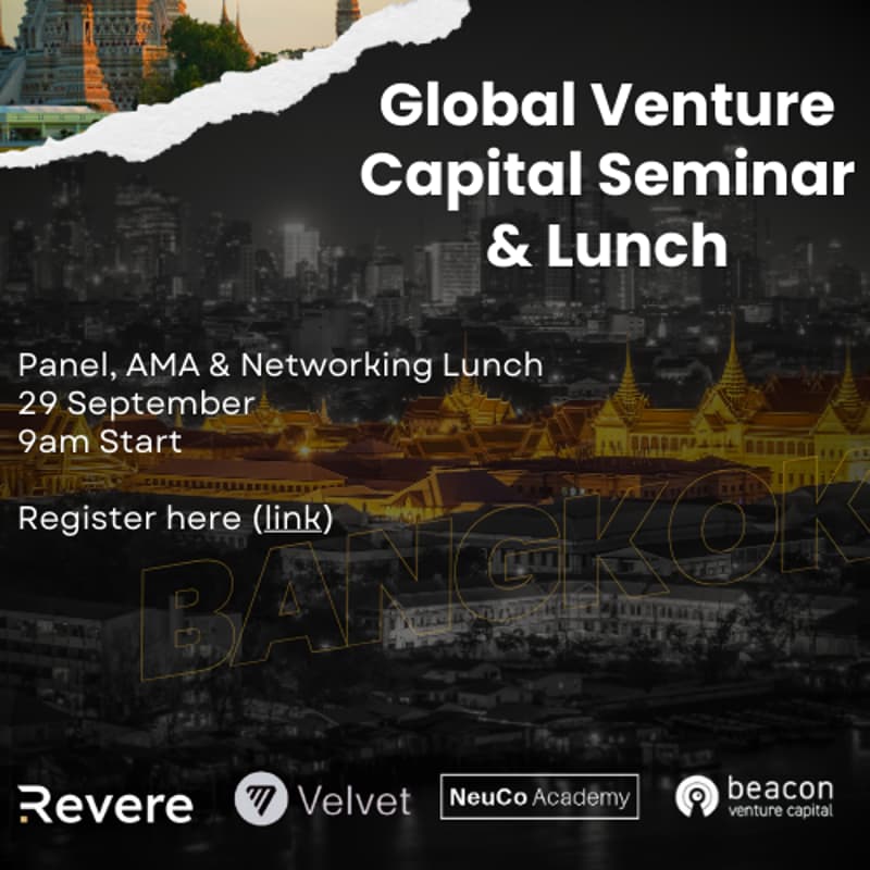 Cover Image for Global Venture Capital Seminar + Lunch hosted by Revere, Velvet & Neuco