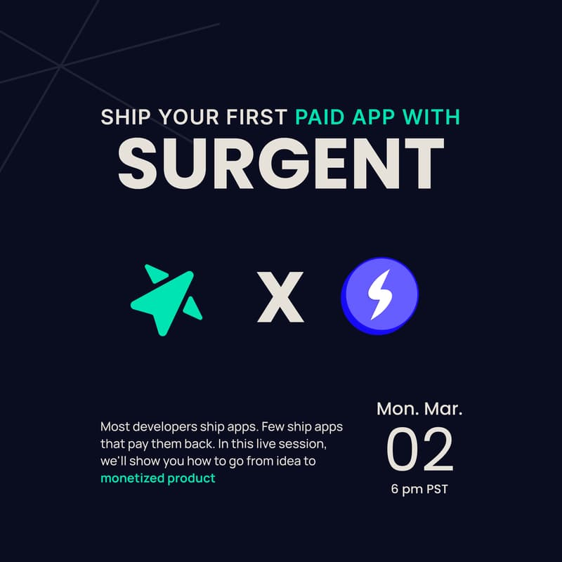 Cover Image for Ship your First Paid App with Surgent