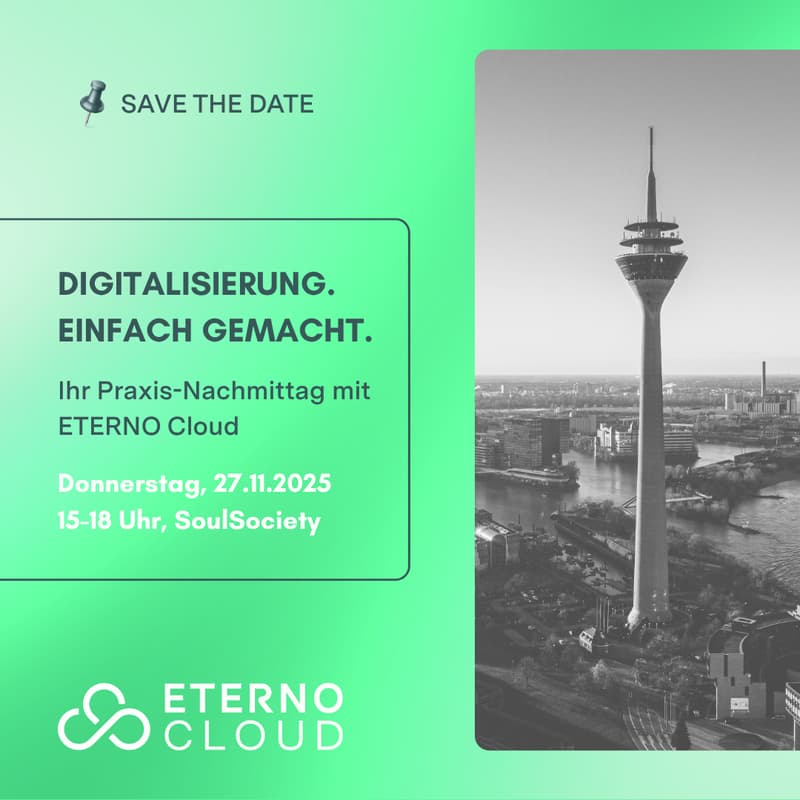 Cover Image for Digitalisierung. Einfach gemacht. Ihr Praxis-Nachmittag mit ETERNO Cloud - Düsseldorf