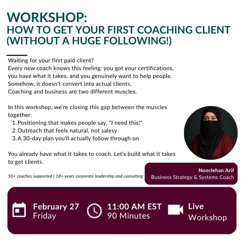 Cover Image for How to Get Your First Coaching Client (Without a Huge Following!)