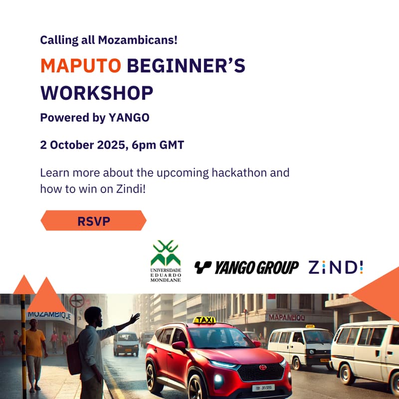 Cover Image for Maputo Beginner's Workshop, powered by Yango