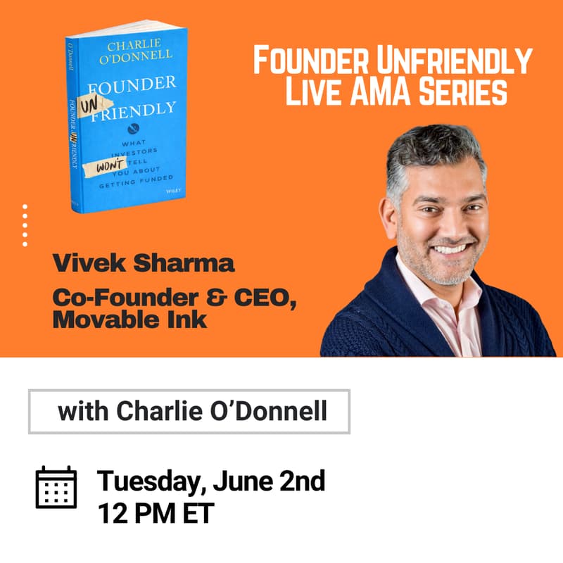 Cover Image for Founder Unfriendly Live AMA with Vivek Sharma of Movable Ink