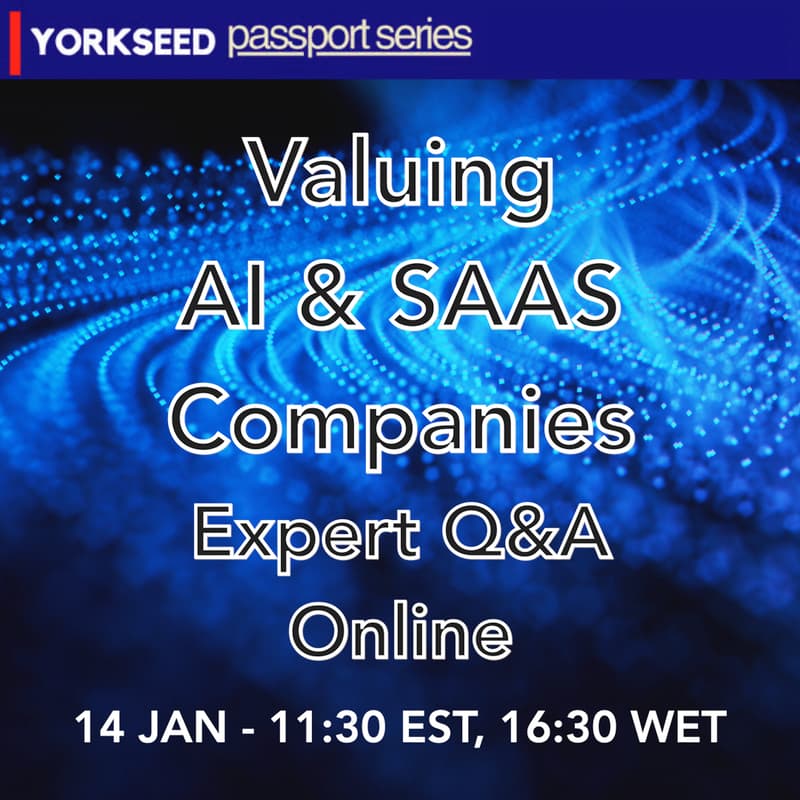 Cover Image for Valuing AI and SaaS Companies — Expert Q&A (Yorkseed Passport Series) ONLINE