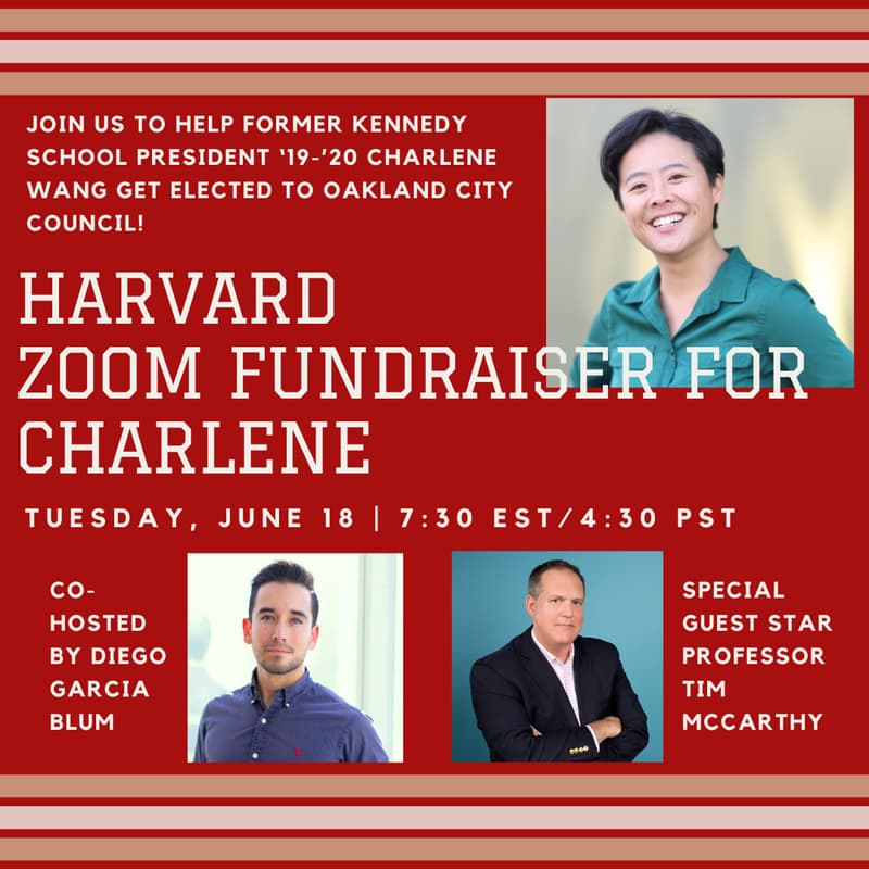 Cover Image for Harvard Alum Zoom Fundraiser to Support Charlene Wang for Council