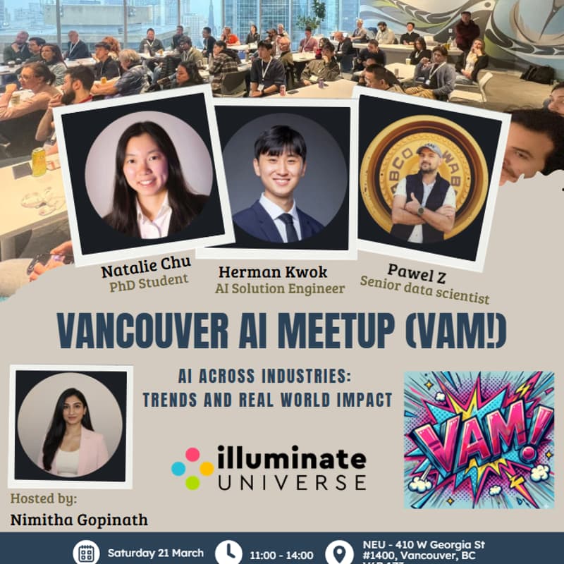 Cover Image for Vancouver AI Meetup (VAM!) - AI Across Industries: Trends and Real World Impact