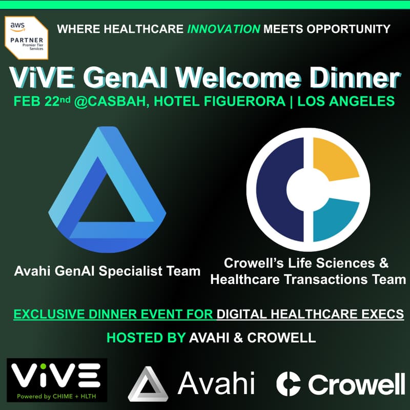 Cover Image for ViVE Healthcare GenAI Welcome Dinner at Casbah - Avahi|Crowell
