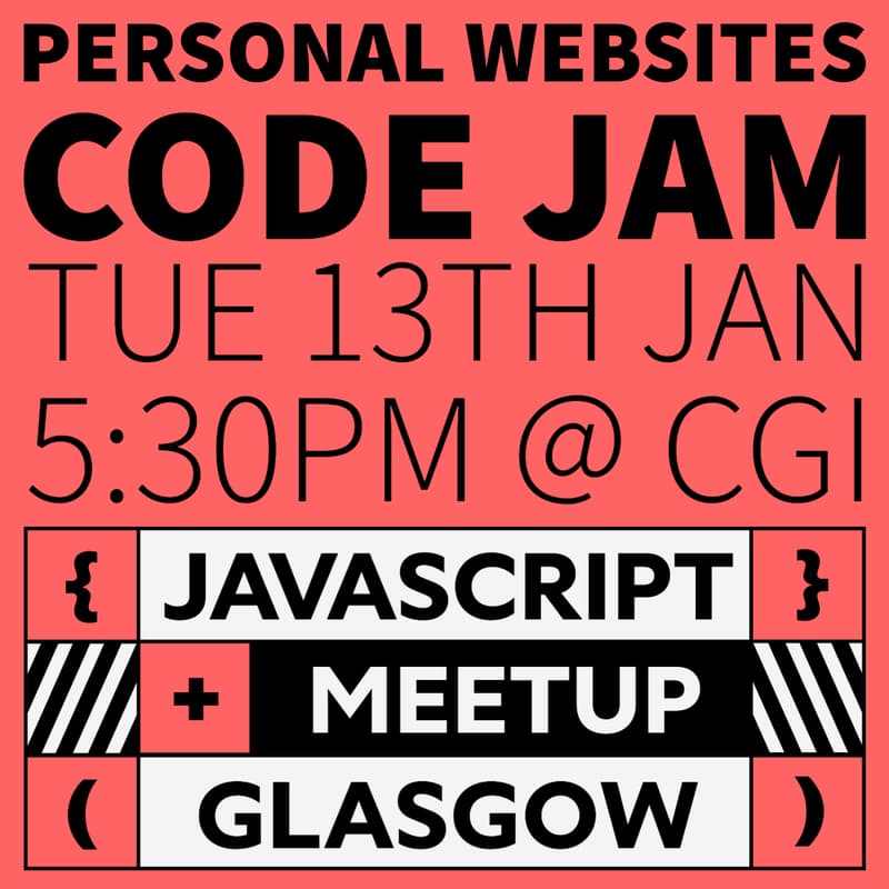 Cover Image for Personal Websites Code Jam (GlasgowJS)