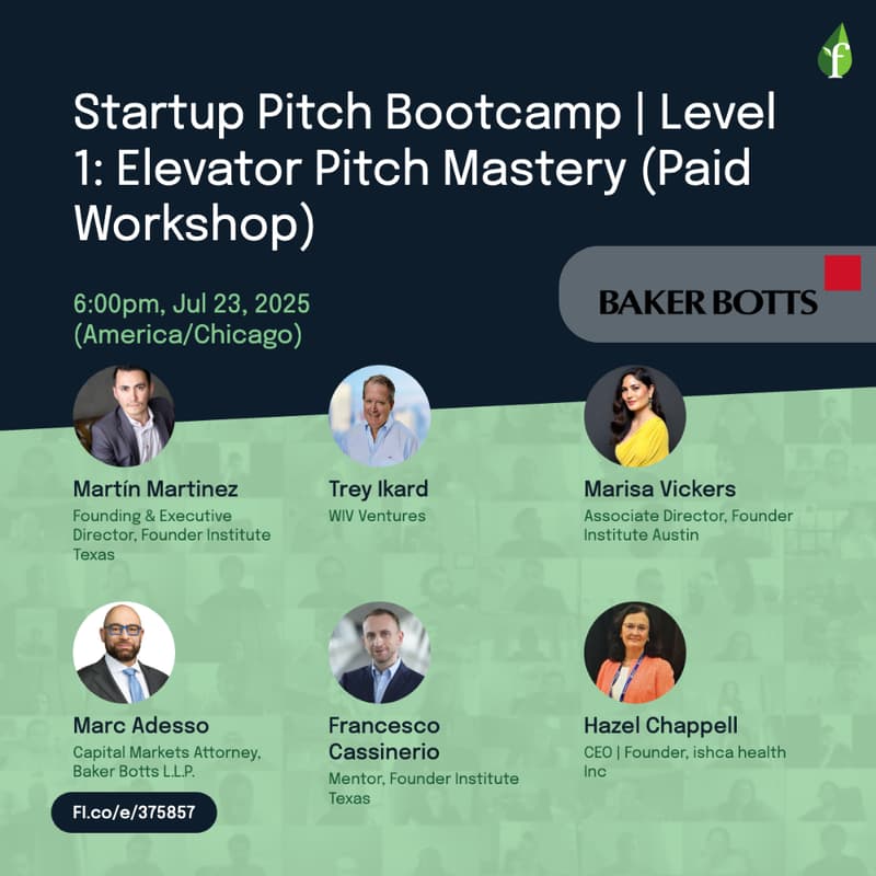 Cover Image for Startup Pitch Bootcamp Level 1: Elevator Pitch Mastery